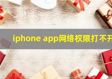 iphone app网络权限打不开